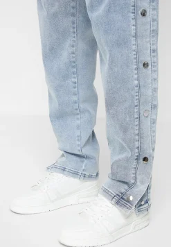 Denim Popper Cargo Pants - Stonewash^Manière De Voir Clearance