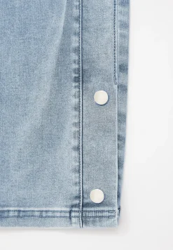 Denim Popper Cargo Pants - Stonewash^Manière De Voir Clearance