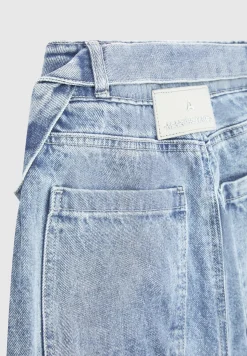 Denim Strap Cargo Jeans - Mid Blue^Manière De Voir Clearance
