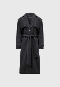 Denim Trench Coat - Washed Black^Manière De Voir Discount