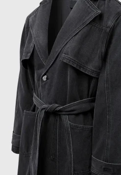 Denim Trench Coat - Washed Black^Manière De Voir Discount