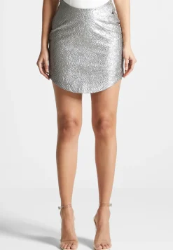 Dipped Waist Metallic Mini Skirt -^Manière De Voir Discount
