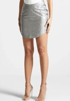 Dipped Waist Metallic Mini Skirt -^Manière De Voir Discount
