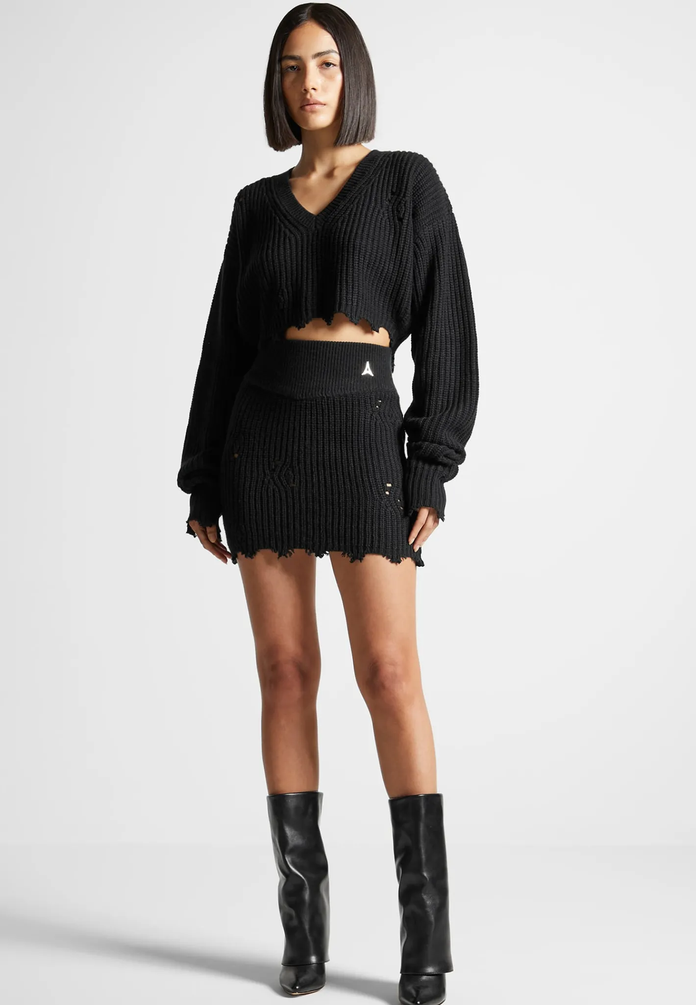 Distressed Knit Crop Jumper -^Manière De Voir Hot