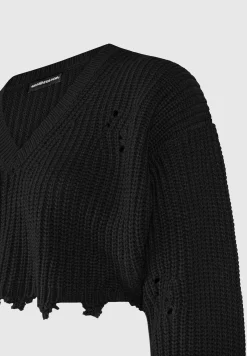 Distressed Knit Crop Jumper -^Manière De Voir Hot