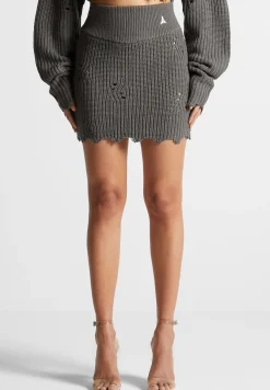 Distressed Knit Mini Skirt -^Manière De Voir Best