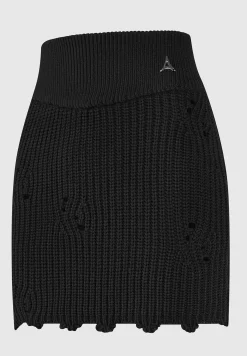 Distressed Knit Mini Skirt -^Manière De Voir Online