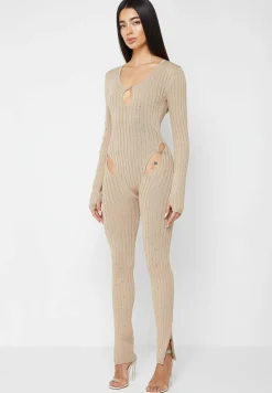 Distressed Knitted Cut Out Jumpsuit -^Manière De Voir Sale