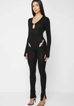 Distressed Knitted Cut Out Jumpsuit -^Manière De Voir Fashion
