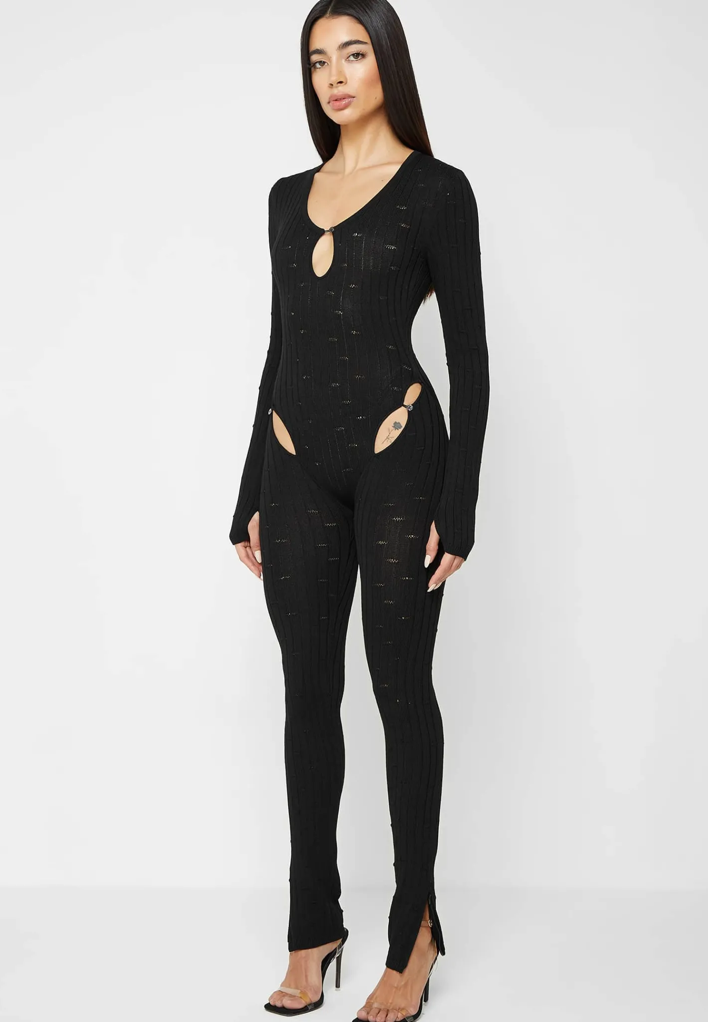 Distressed Knitted Cut Out Jumpsuit -^Manière De Voir Fashion