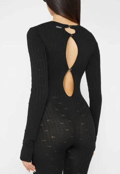 Distressed Knitted Cut Out Jumpsuit -^Manière De Voir Fashion