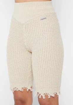 Distressed Knitted Cycling Shorts -^Manière De Voir New