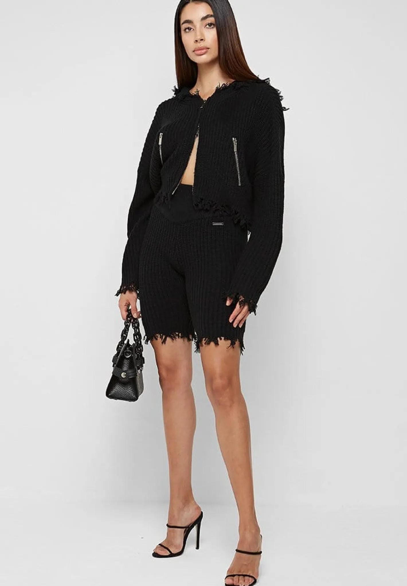 Distressed Knitted Cycling Shorts -^Manière De Voir Online