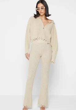 Distressed Knitted Fit and Flare Leggings -^Manière De Voir Sale