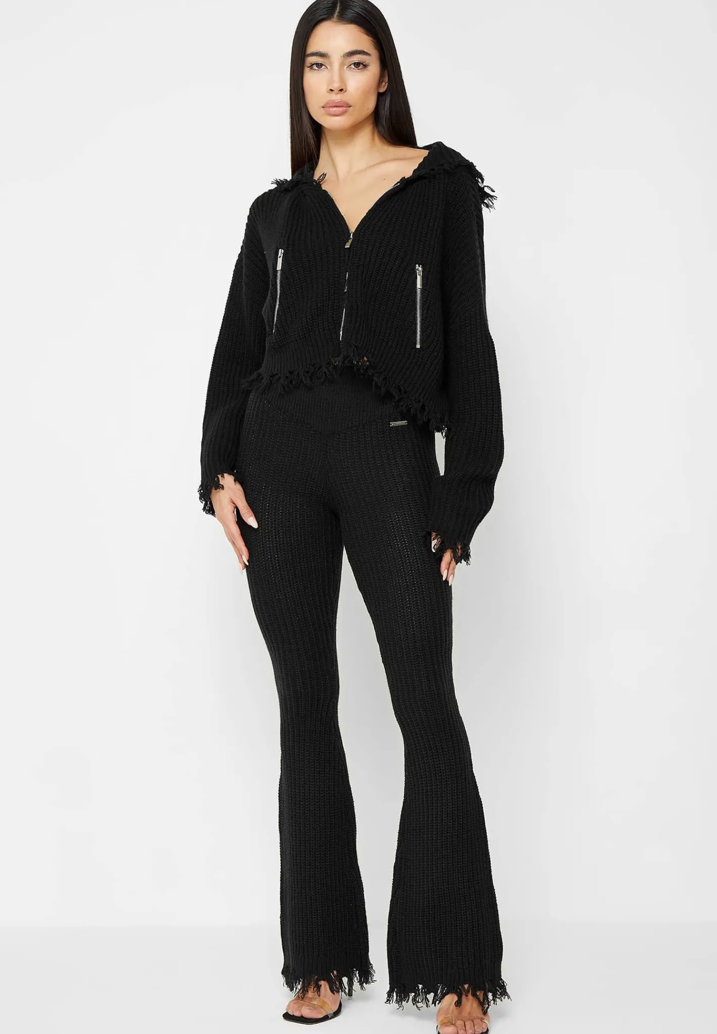 Distressed Knitted Fit and Flare Leggings -^Manière De Voir New