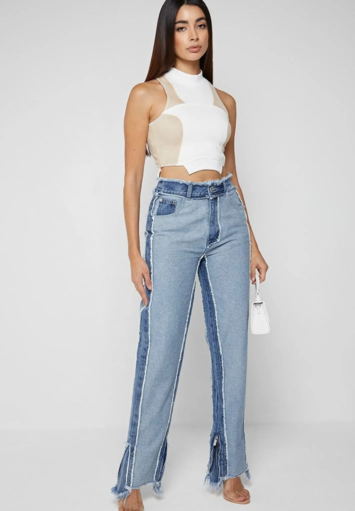 Distressed Mom Jeans - Mid Blue^Manière De Voir Best