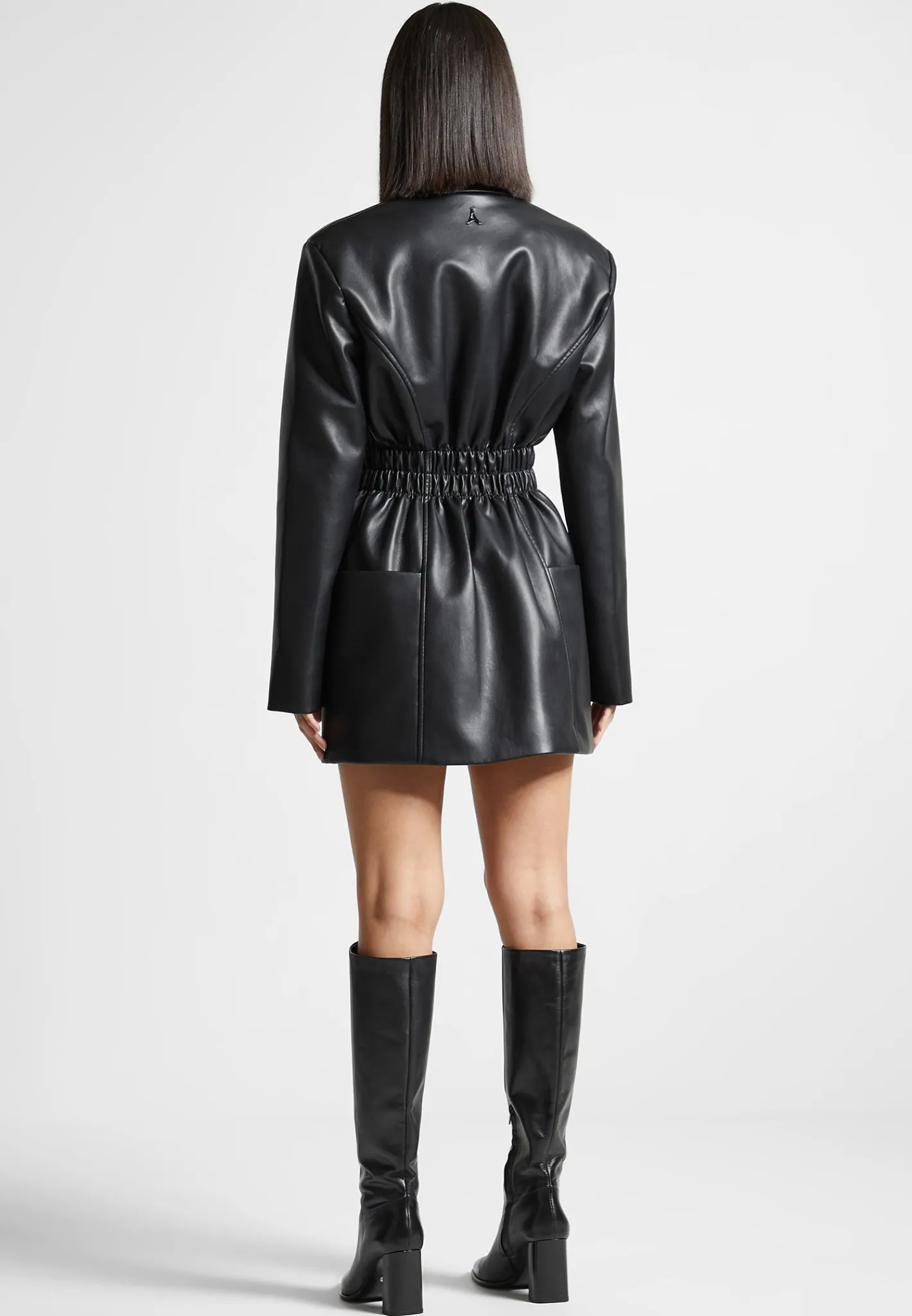 Double Breasted Vegan Leather Blazer Dress -^Manière De Voir Outlet