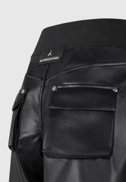 Elasticated Waist Vegan Leather Cargo Trousers -^Manière De Voir Discount