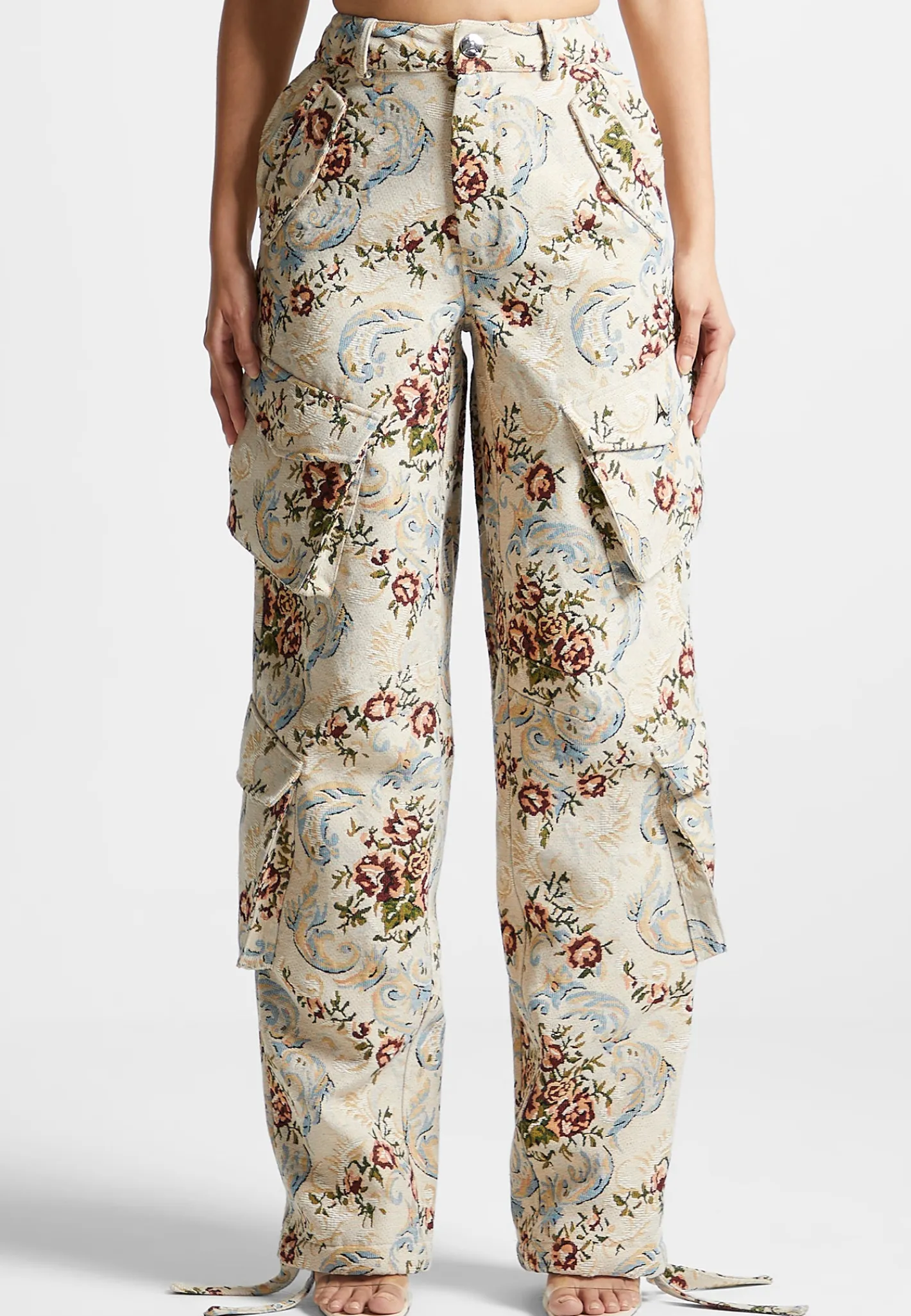 Floral Jacquard High Waisted Cargo Pants -^Manière De Voir Online