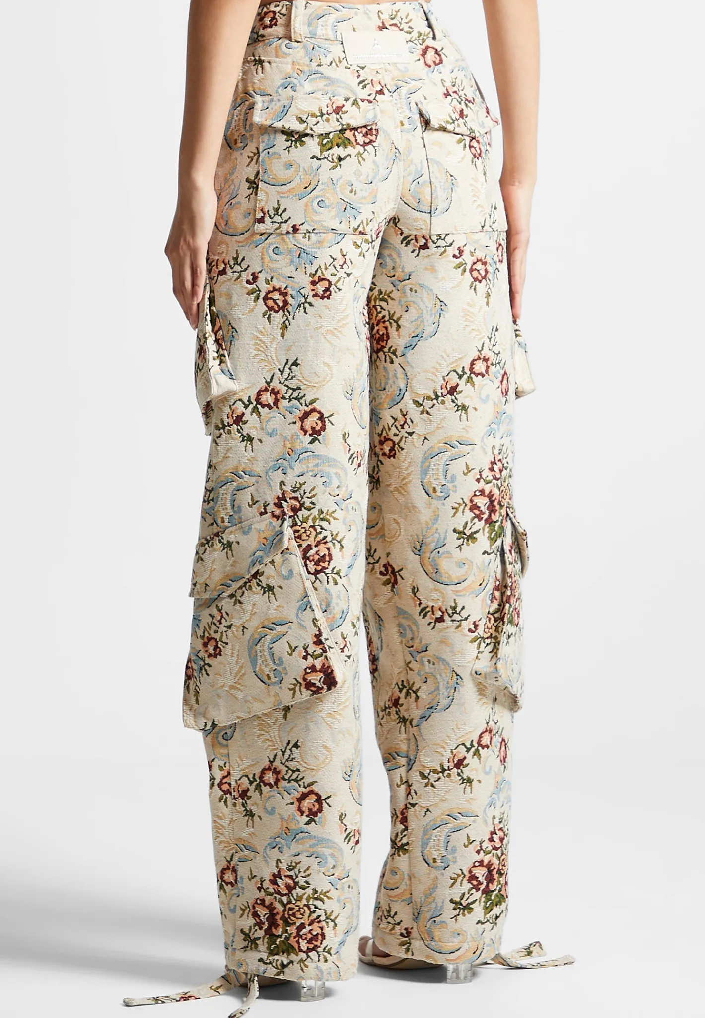 Floral Jacquard High Waisted Cargo Pants -^Manière De Voir Online