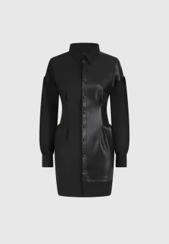 Half Vegan Leather Shirt Dress -^Manière De Voir Best