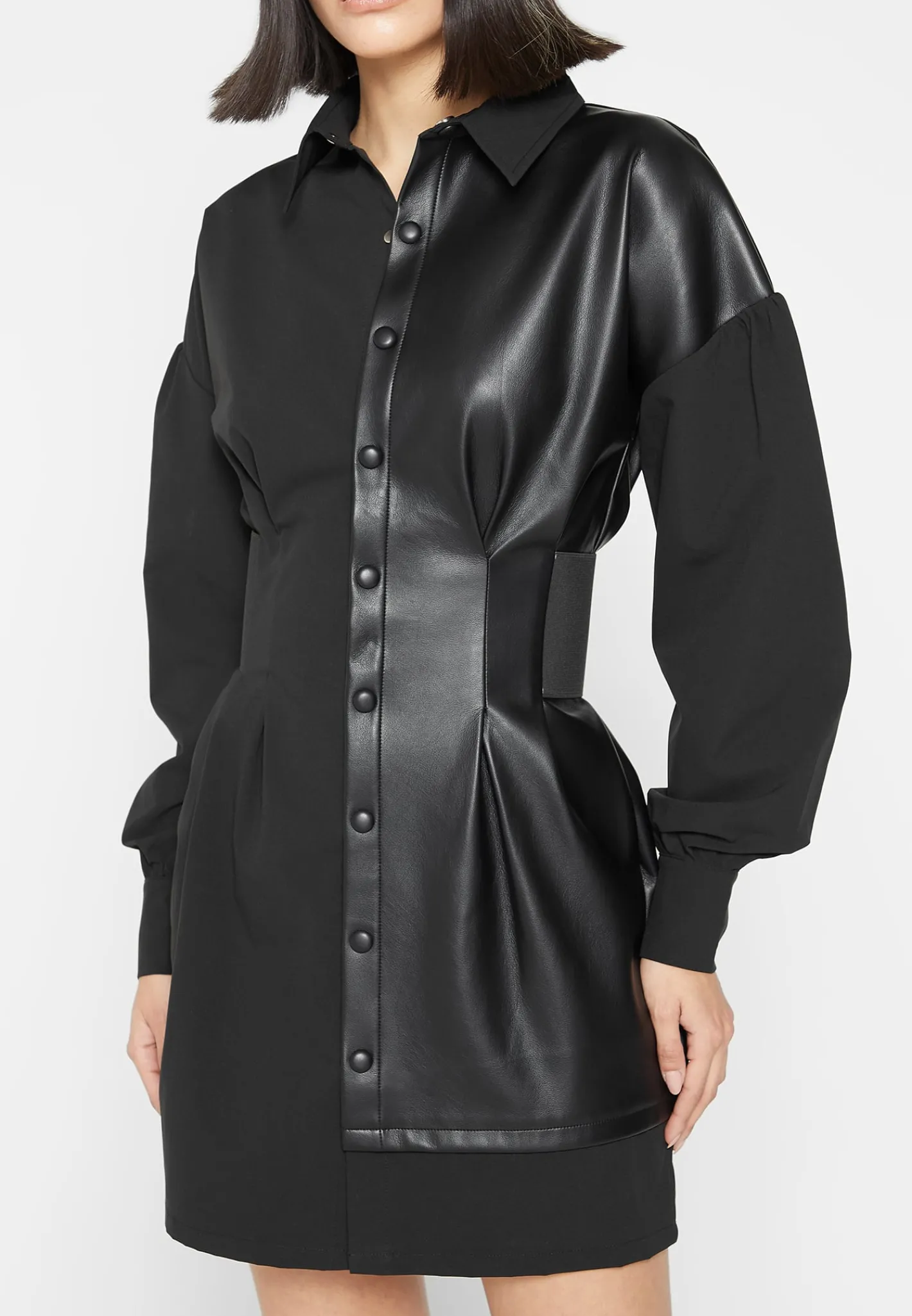 Half Vegan Leather Shirt Dress -^Manière De Voir Best