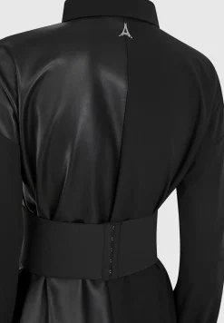 Half Vegan Leather Shirt Dress -^Manière De Voir Best