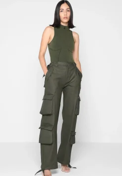 High Neck Racer Bodysuit - Washed Khaki^Manière De Voir Online