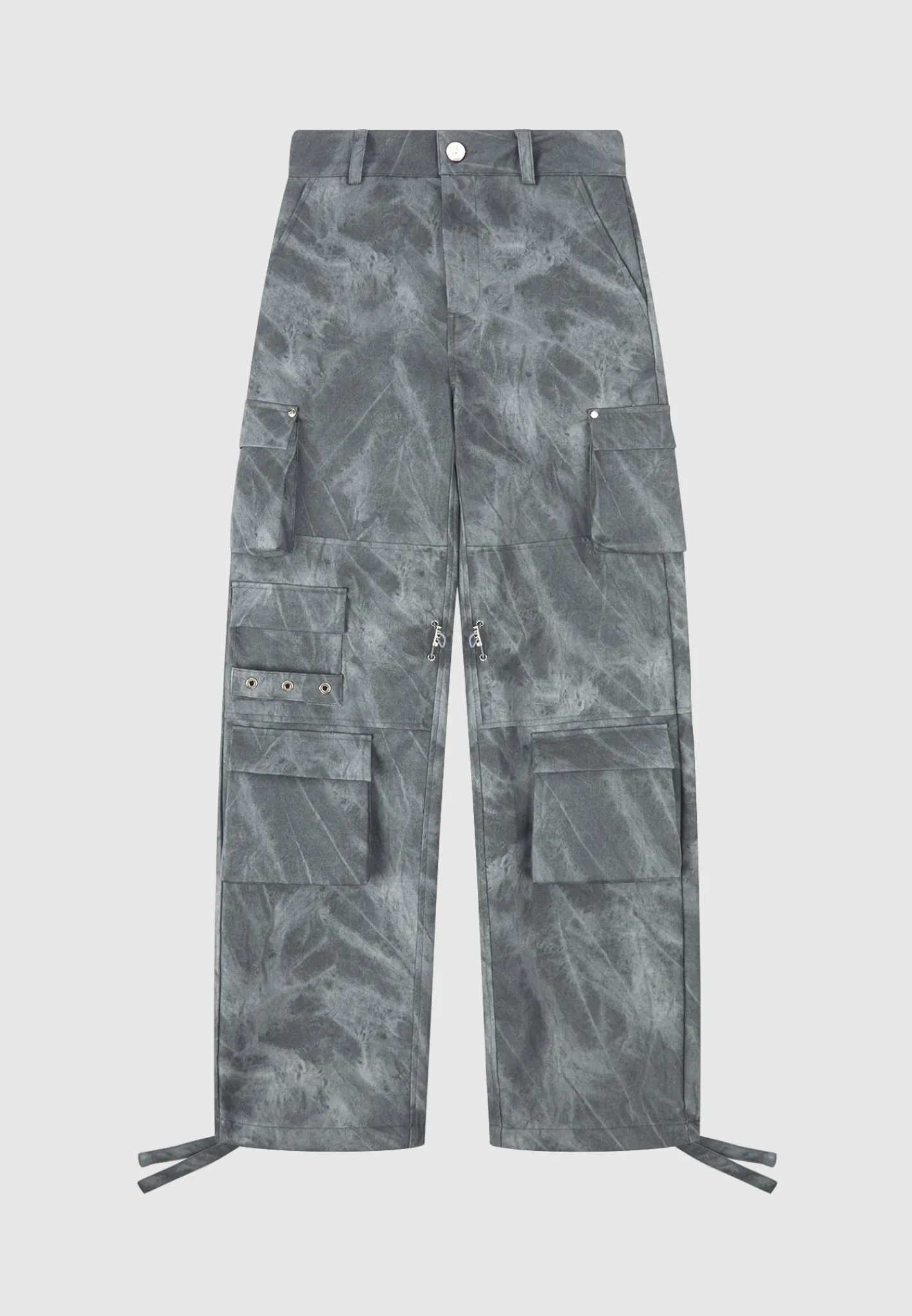 High Waisted Vintage Marble Leather Cargo Pants - Washed^Manière De Voir Fashion