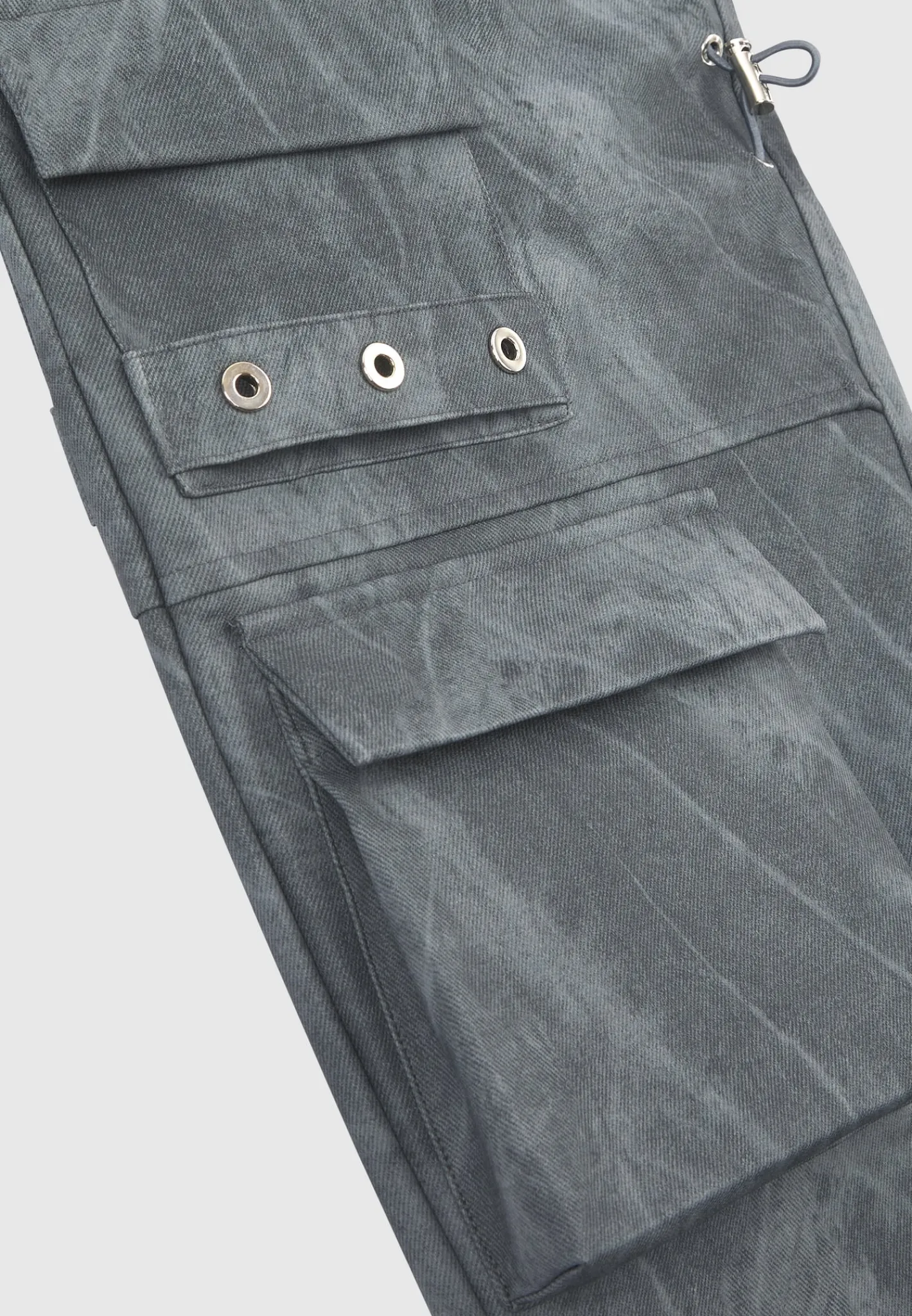 High Waisted Vintage Marble Leather Cargo Pants - Washed^Manière De Voir Fashion