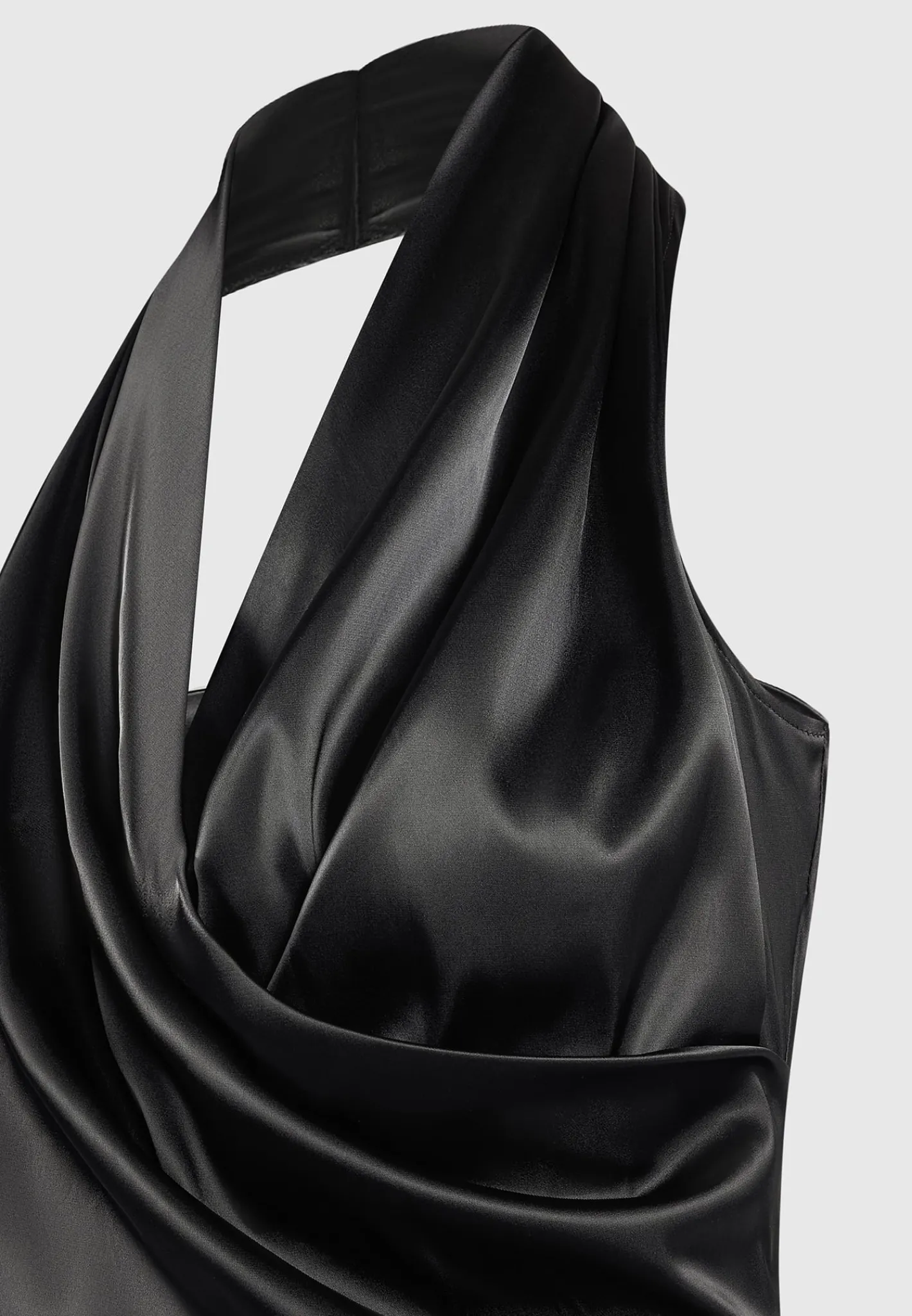 Hooded Cowl Neck Satin Wrap Bodysuit -^Manière De Voir New
