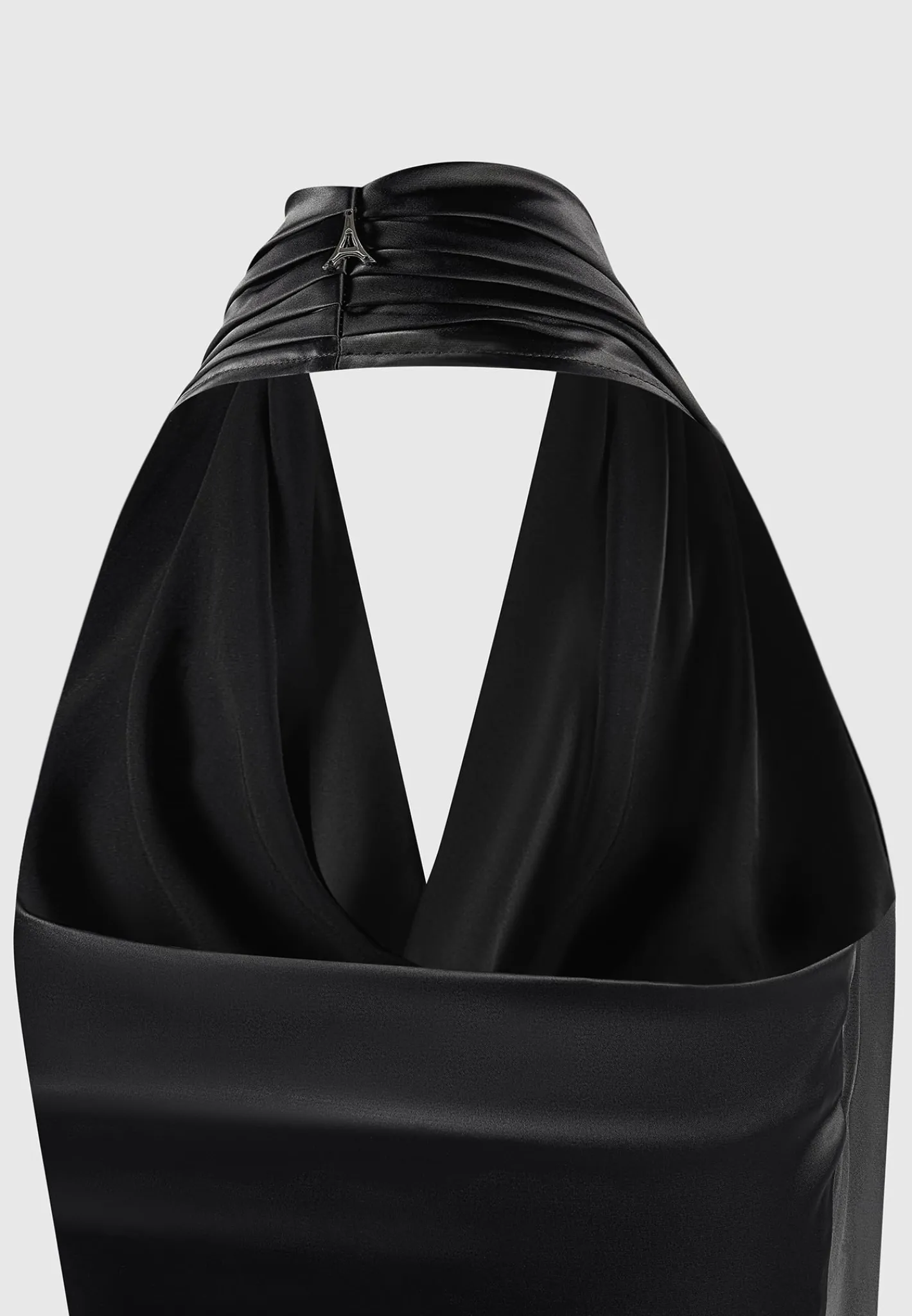 Hooded Cowl Neck Satin Wrap Bodysuit -^Manière De Voir New