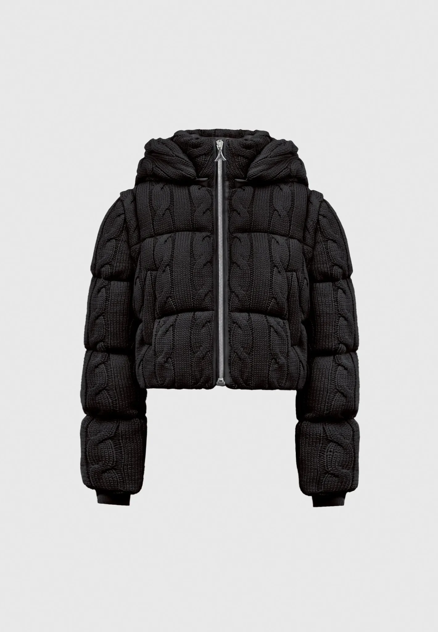 2-in-1 Cable Knit Puffer Jacket/Gilet -^Manière De Voir Fashion