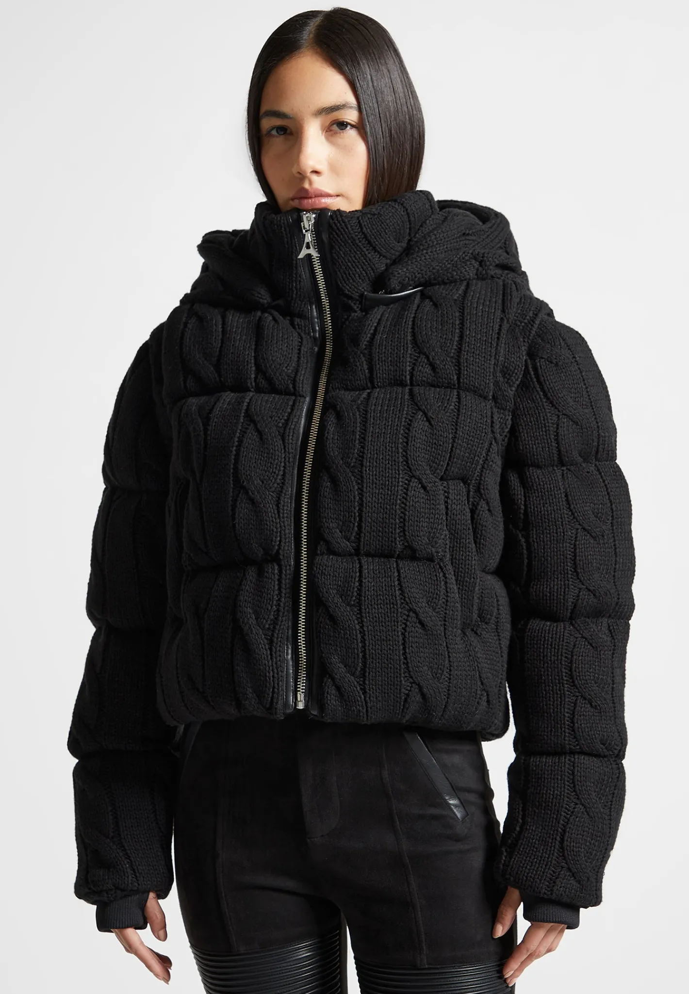 2-in-1 Cable Knit Puffer Jacket/Gilet -^Manière De Voir Fashion