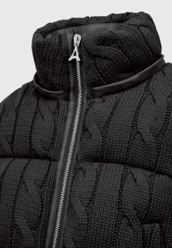 2-in-1 Cable Knit Puffer Jacket/Gilet -^Manière De Voir Fashion