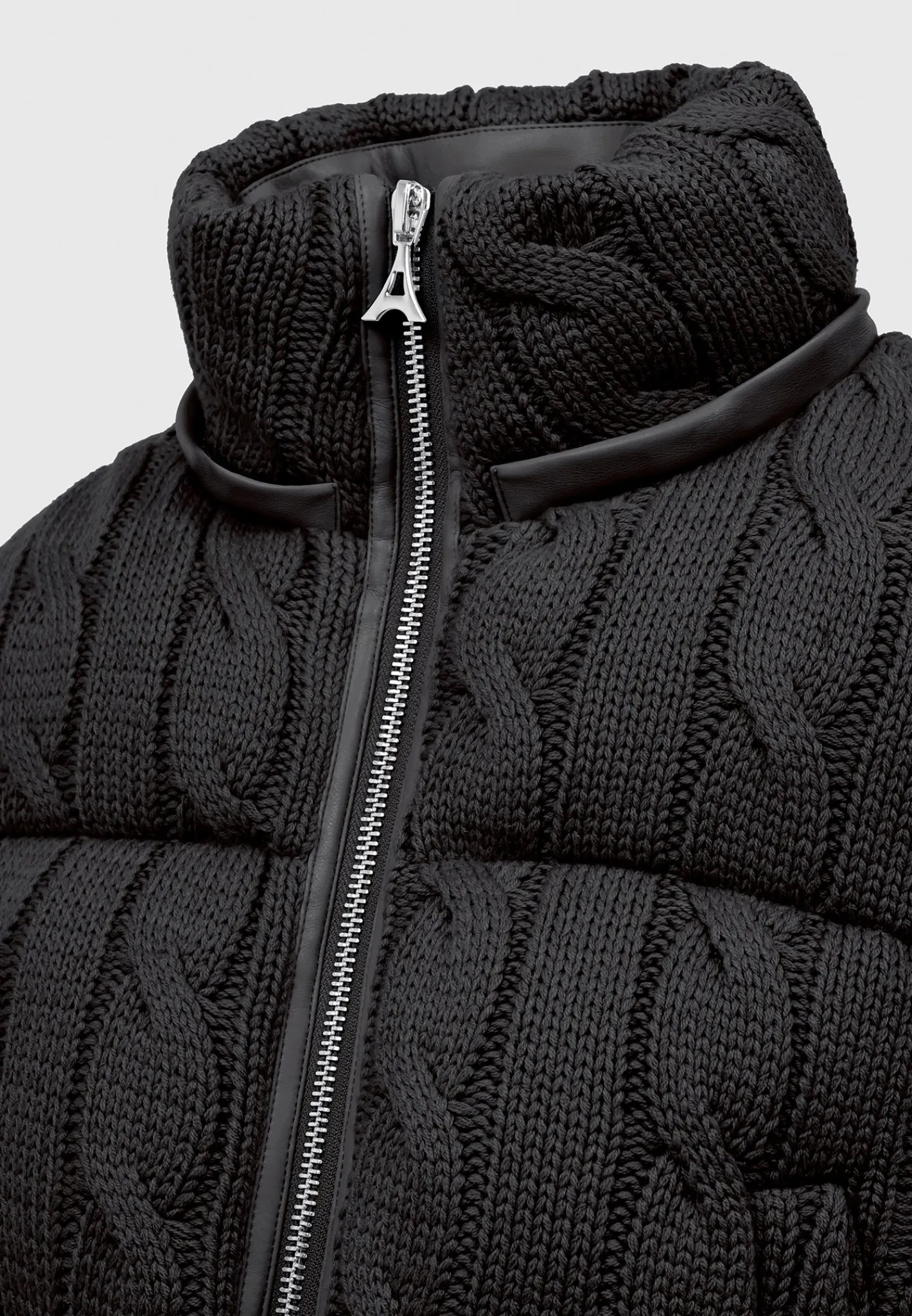 2-in-1 Cable Knit Puffer Jacket/Gilet -^Manière De Voir Fashion