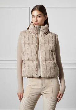 2-in-1 Cable Knit Puffer Jacket/Gilet -^Manière De Voir Hot