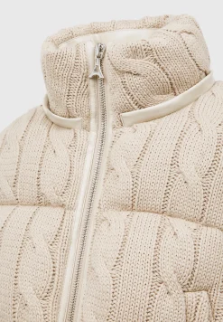 2-in-1 Cable Knit Puffer Jacket/Gilet -^Manière De Voir Hot