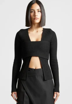 3-In-1 Knit Overlay Bandeau Cardigan -^Manière De Voir New