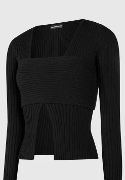 3-In-1 Knit Overlay Bandeau Cardigan -^Manière De Voir New