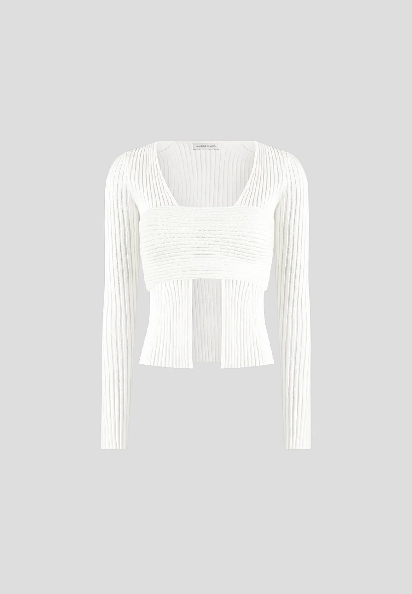 3-In-1 Knit Overlay Bandeau Cardigan - Off White^Manière De Voir Best