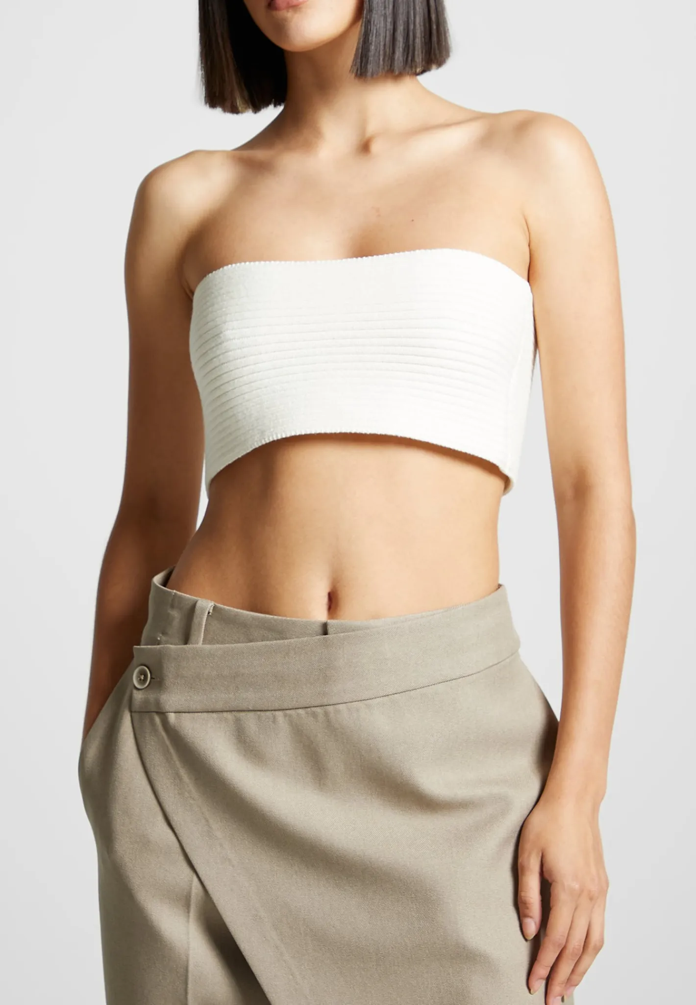 3-In-1 Knit Overlay Bandeau Cardigan - Off White^Manière De Voir Best