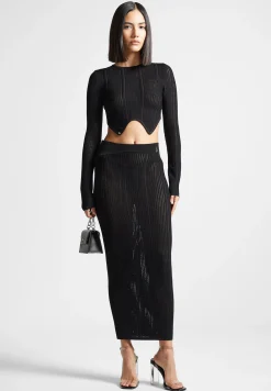 2-in-1 Long Sleeve Knitted Midaxi Dress -^Manière De Voir Best
