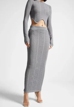 2-in-1 Long Sleeve Knitted Midaxi Dress -^Manière De Voir Discount