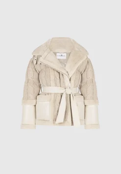 Knit and Plush Puffer Biker Jacket -^Manière De Voir Fashion