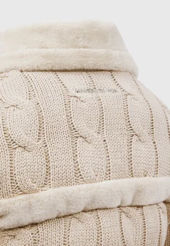 Knit and Plush Puffer Biker Jacket -^Manière De Voir Fashion
