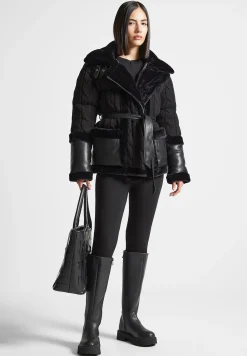 Knit and Plush Puffer Biker Jacket -^Manière De Voir Outlet