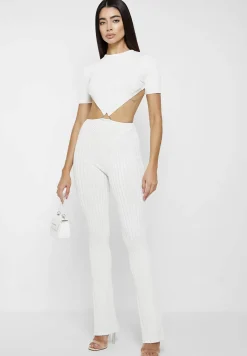 Knitted Backless Jumpsuit - Off White^Manière De Voir Fashion