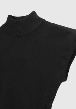 Knitted Contour Dress with Vegan Leather Sleeves -^Manière De Voir Best