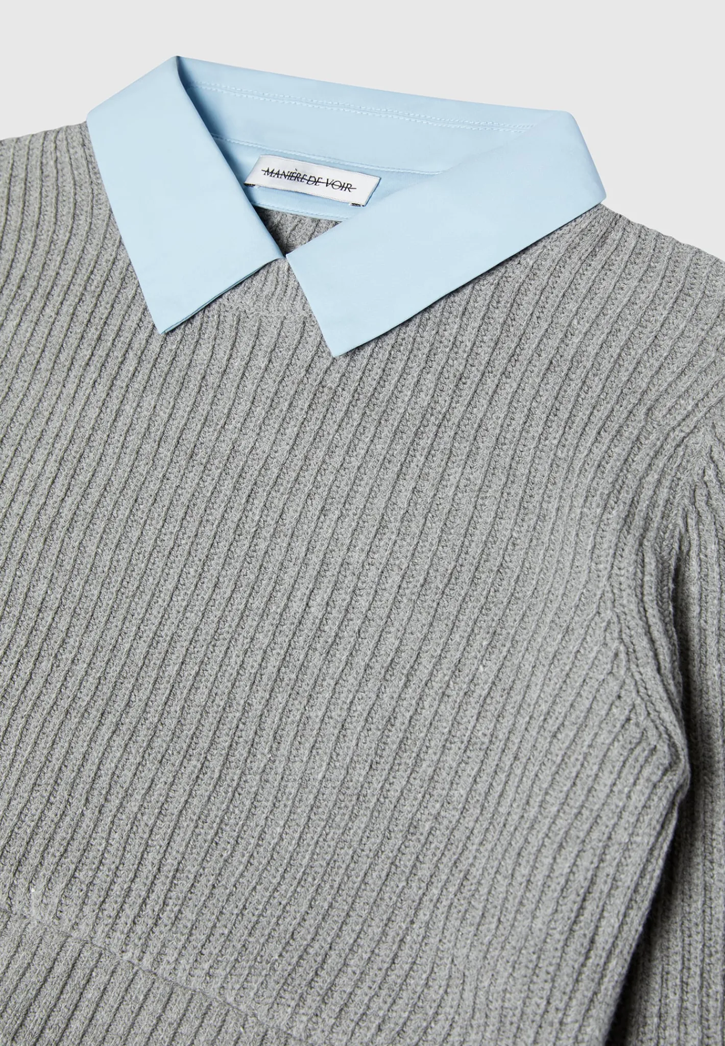 Knitted Jumper with Shirt Detail -^Manière De Voir Online
